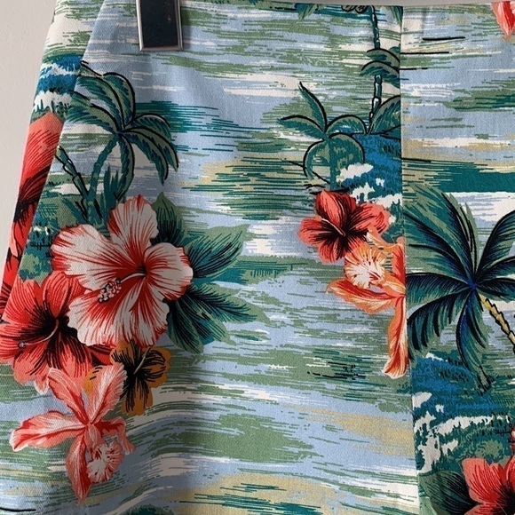 Zara Summer Hawaiian Tropical Cotton Dress Shorts Size Small - Picture 4 of 16